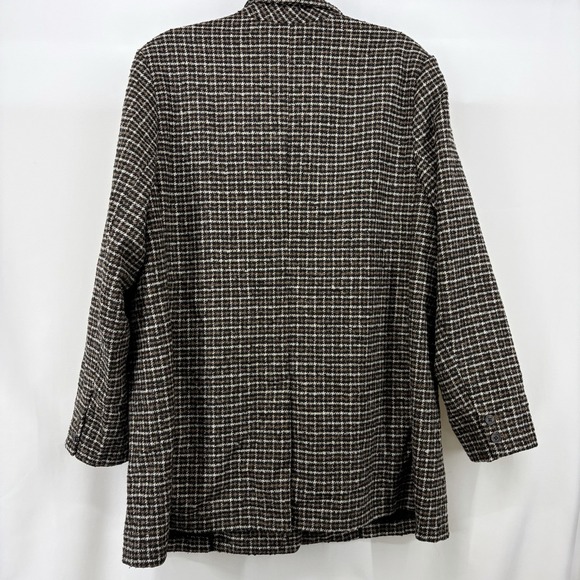Old Navy NEW Size XL Houndstooth Single Breasted Jacket Wool Blend Brown Black - Picture 5 of 6